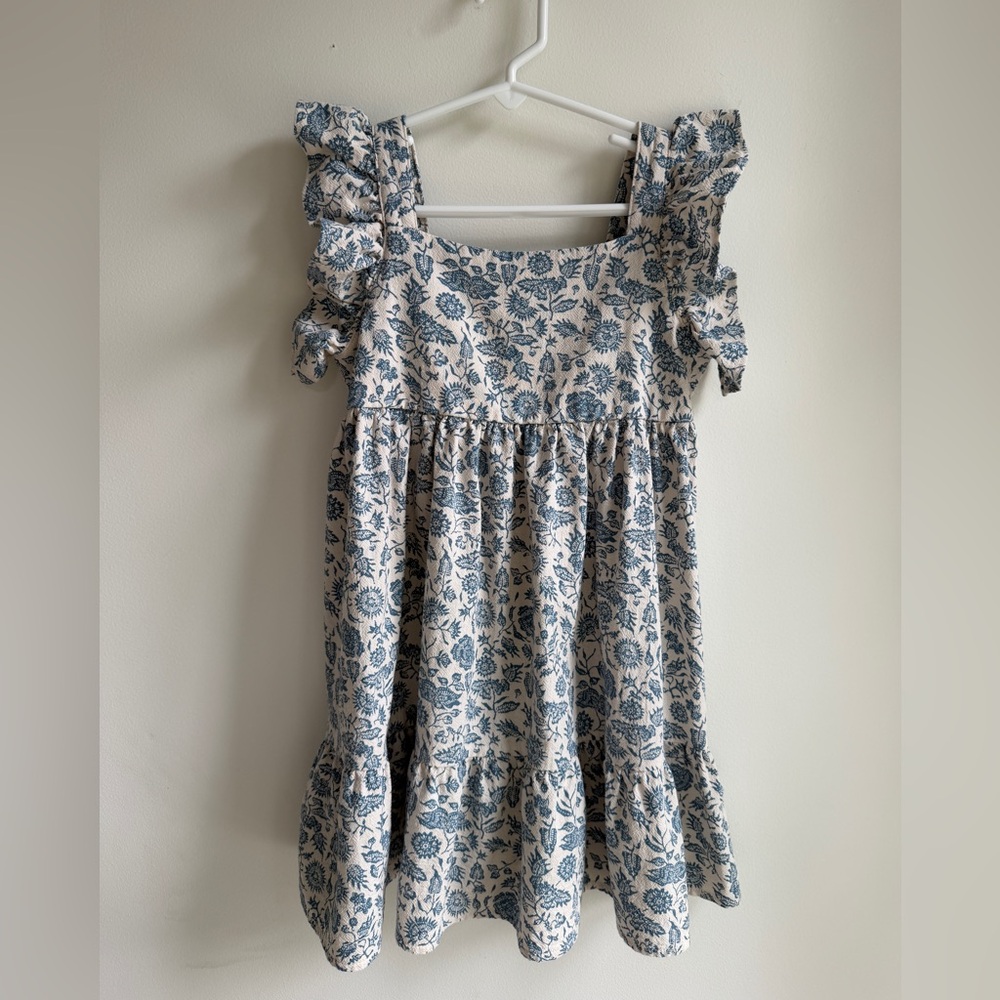 NWOT Cat & Jack Girls Blue Floral Ruffle Strap Dress